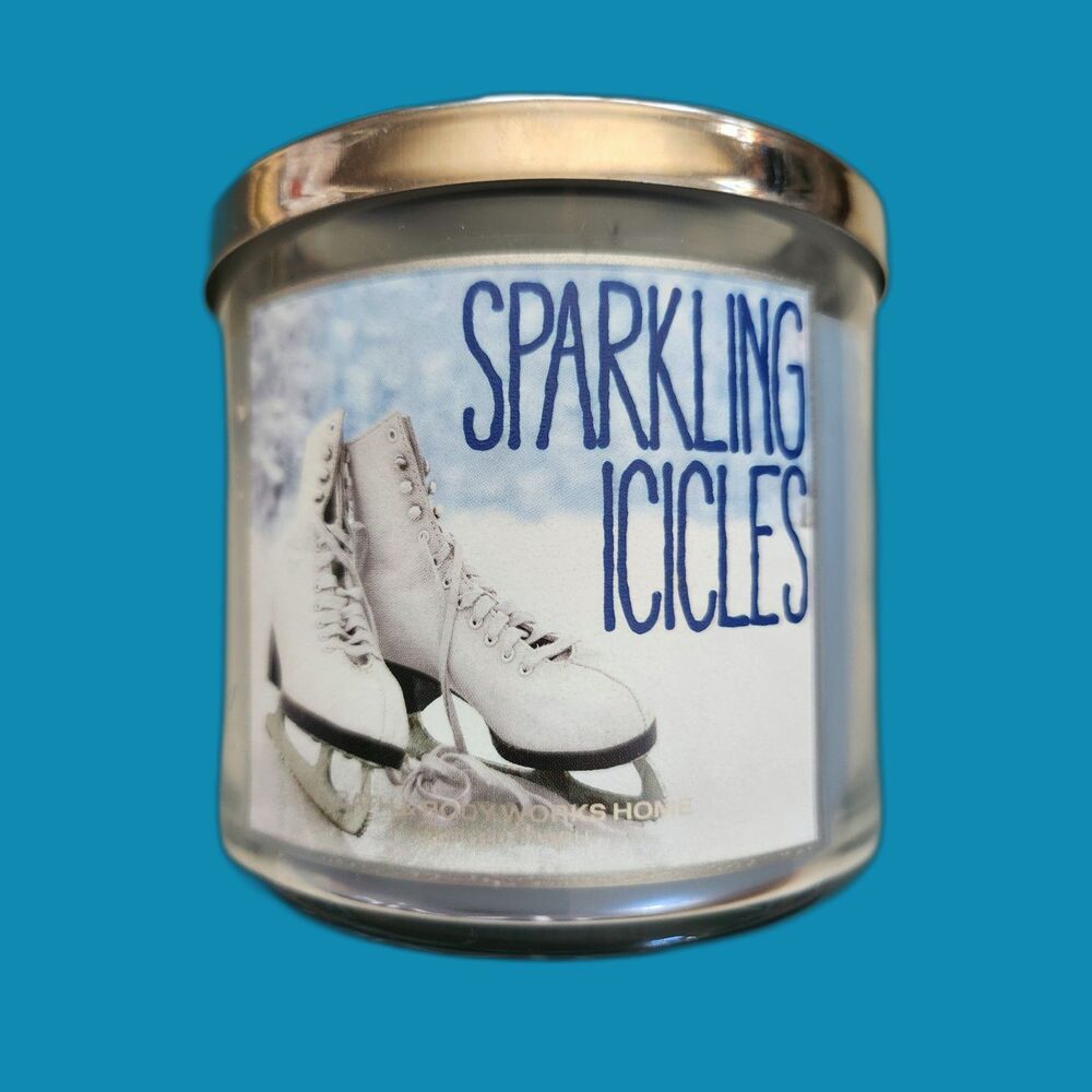 Vintage Bath & Body Works Sparkling Icicles 3-wick scented candle NB